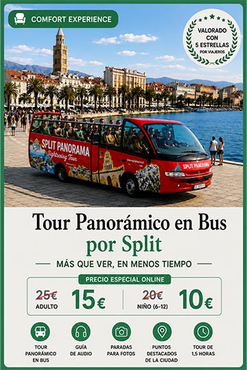 Tour panorámico en autobús por Split Sin caminata requerida Tour panorámico en autobús por Split Sin caminata requerida