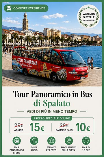 Tour panoramico in autobus di Spalato Senza camminate richieste Tour panoramico in autobus di Spalato Senza camminate richieste