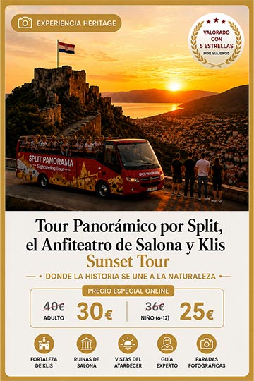 Tour panorámico al atardecer: Split, Anfiteatro de Salona y Fortaleza de Klis Tour panorámico al atardecer: Split, Anfiteatro de Salona y Fortaleza de Klis