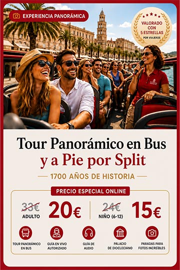 Tour panorámico en autobús y a pie por Split -1700 años de historia- Tour panorámico en autobús y a pie por Split -1700 años de historia-