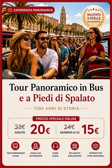Tour panoramico in autobus e a piedi di Spalato -1700 anni di storia- Tour panoramico in autobus e a piedi di Spalato -1700 anni di storia-