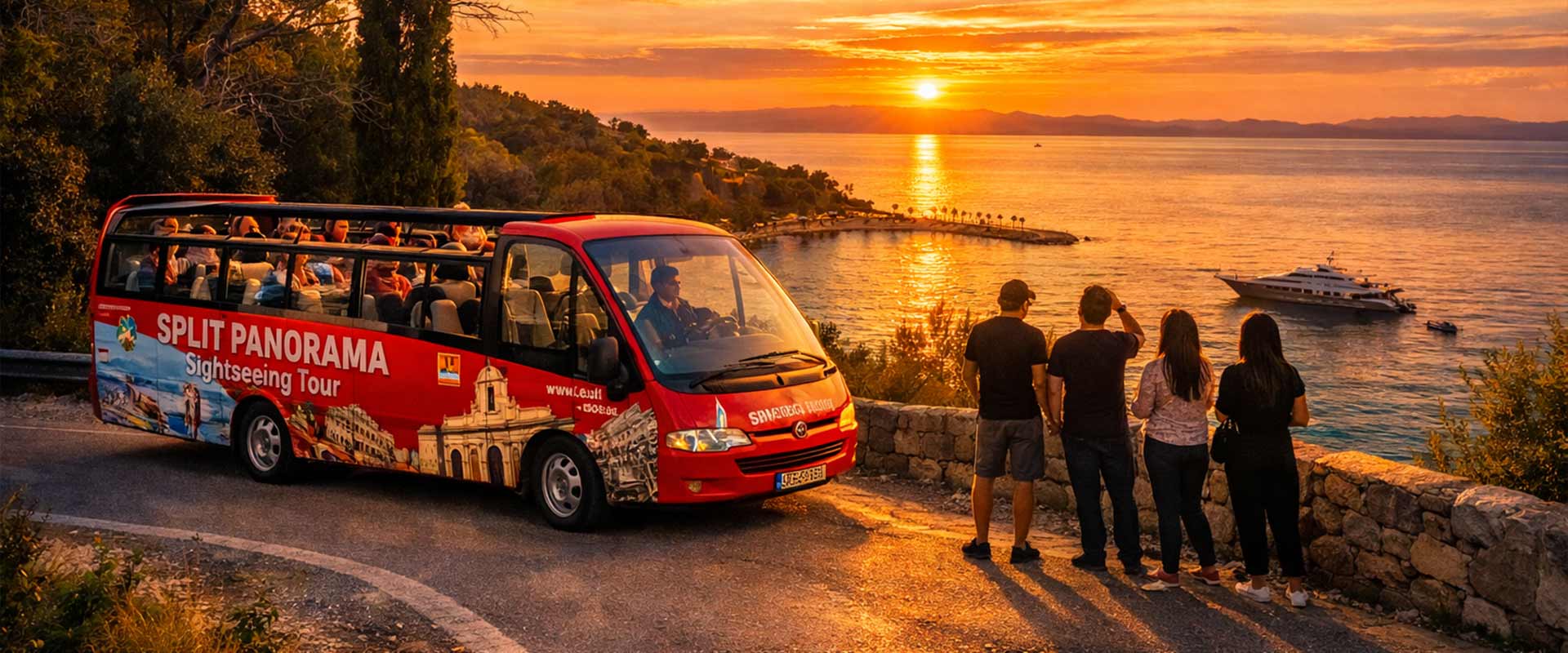 Split Sunset Panoramic Bus & Night Walking Tour